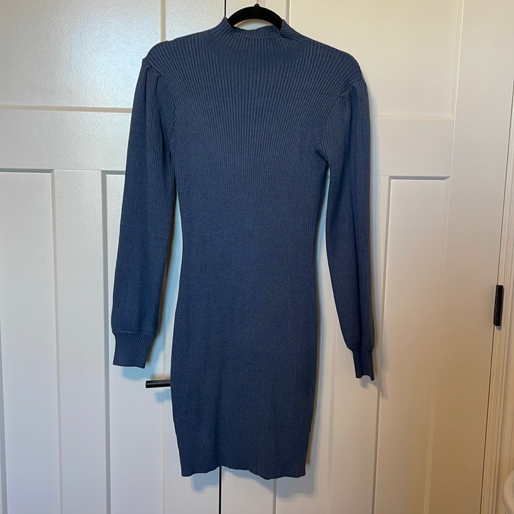 Mock neck sweater dress